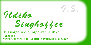 ildiko singhoffer business card